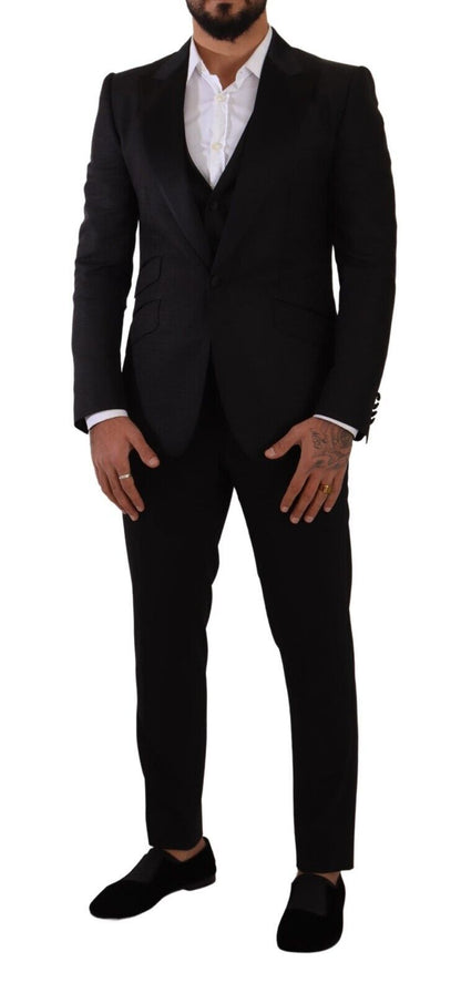 Conjunto de traje negro de corte entallado Sicilia