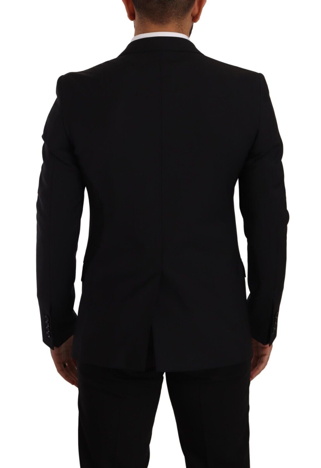 Eleganter schwarzer Martini-Slim-Fit-Blazer und Weste