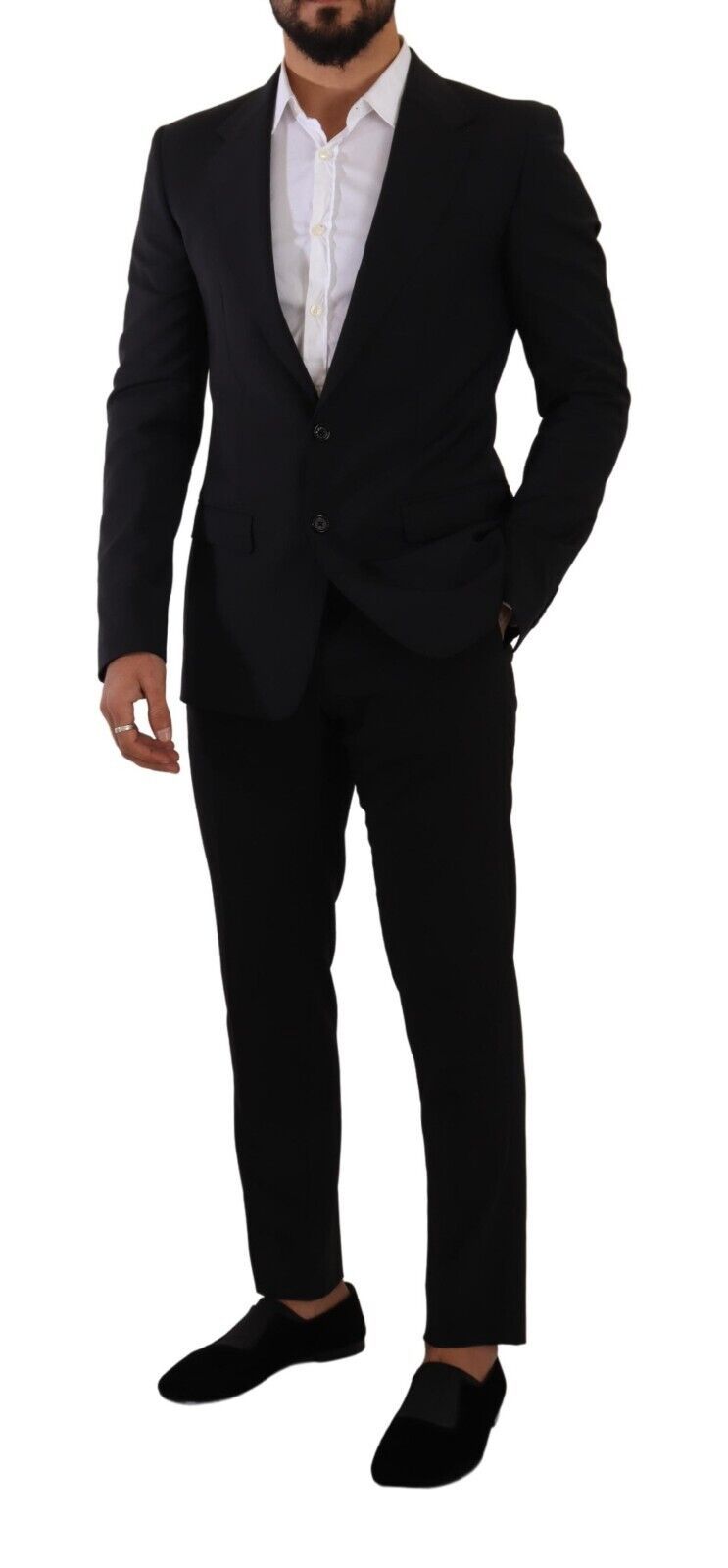 Eleganter schwarzer Martini-Slim-Fit-Blazer und Weste