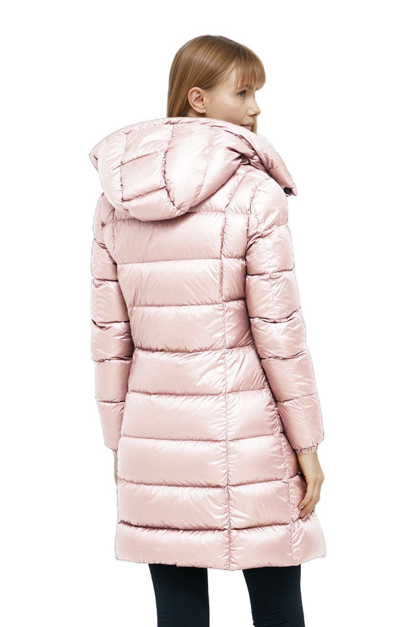 Chaqueta de nailon rosa para mujer