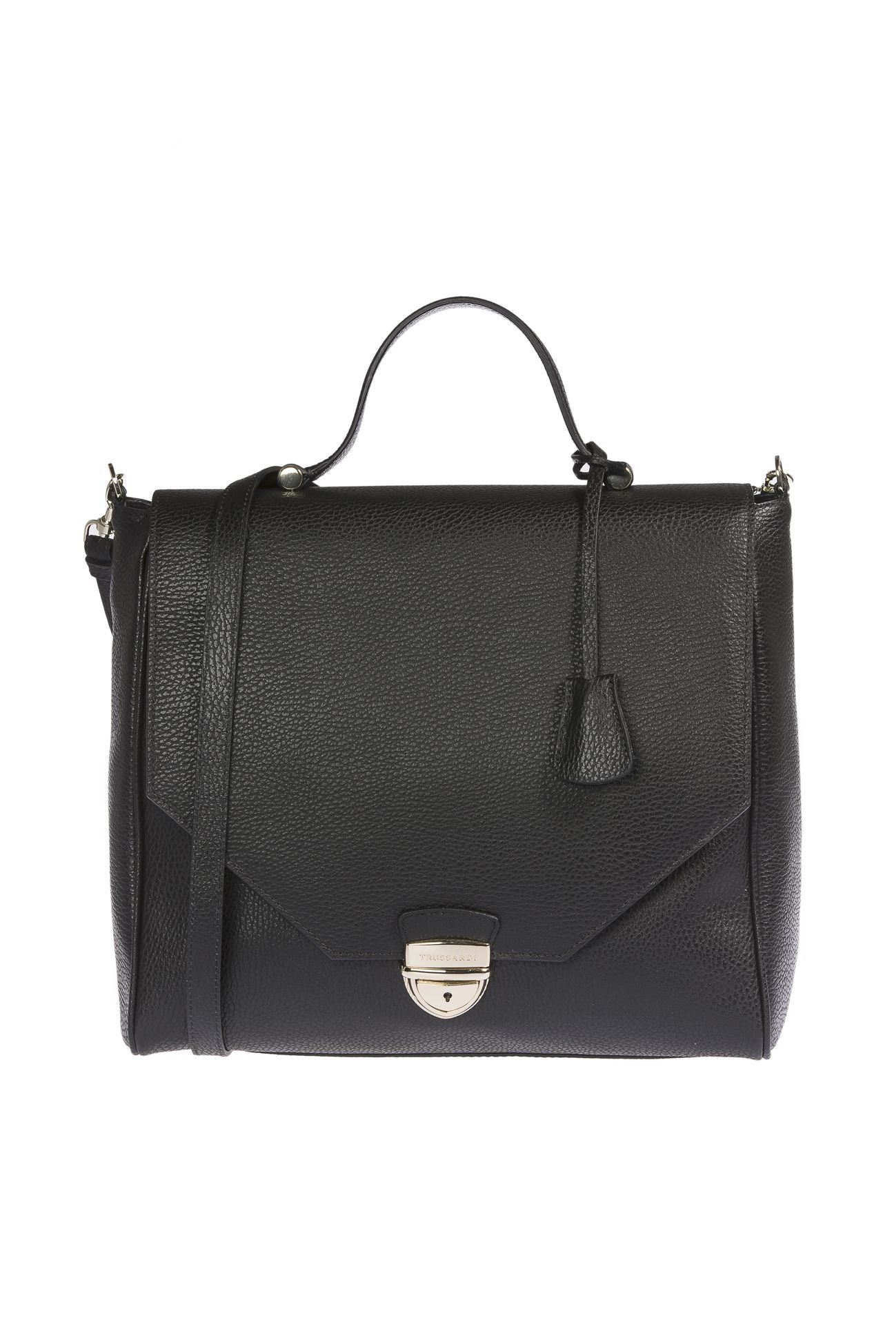 Schwarze Leder Damen Handtasche