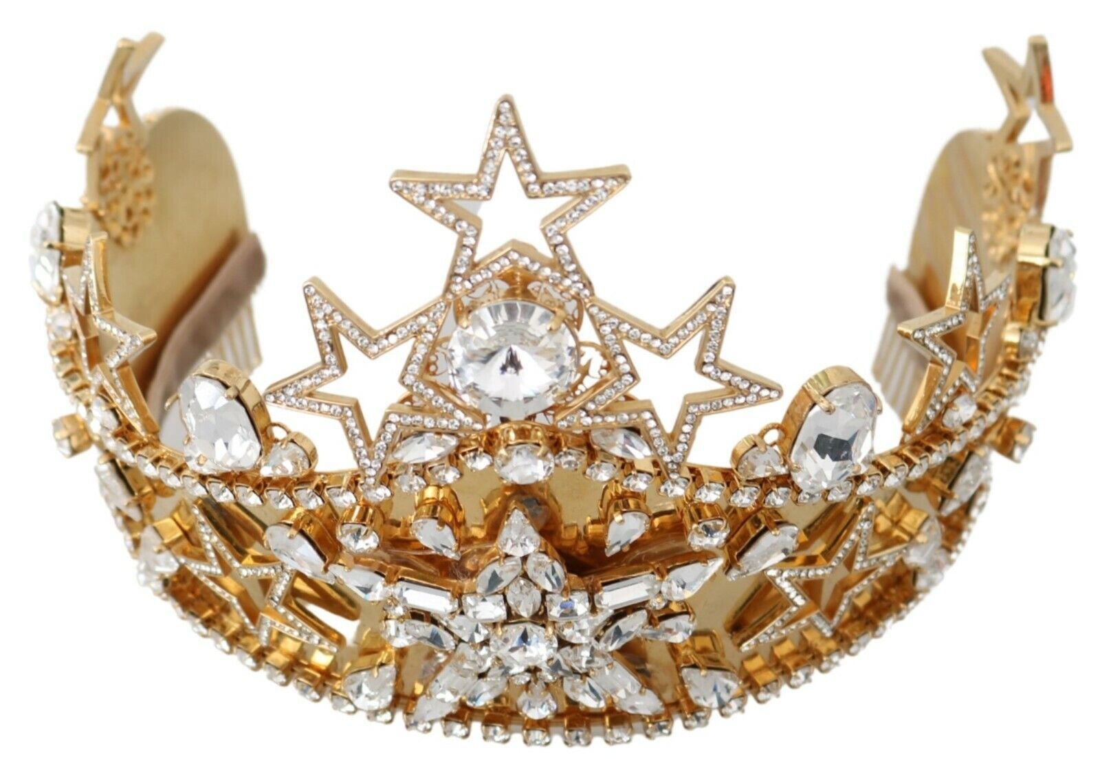 Königliches Kristalldiadem, goldene Tiara