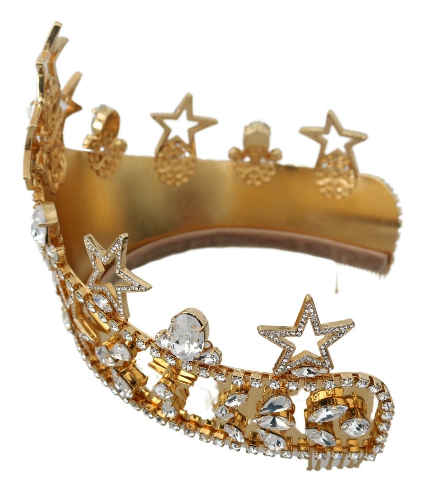 Königliches Kristalldiadem, goldene Tiara