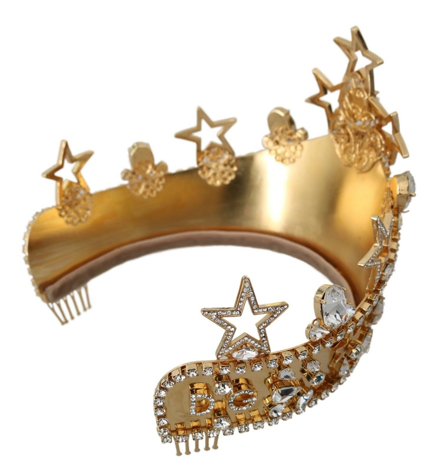 Königliches Kristalldiadem, goldene Tiara