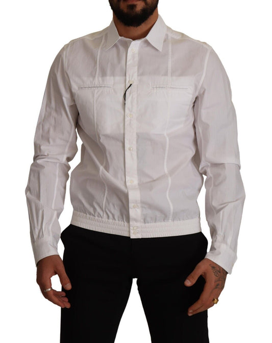 Camisa elegante italiana de algodón blanco