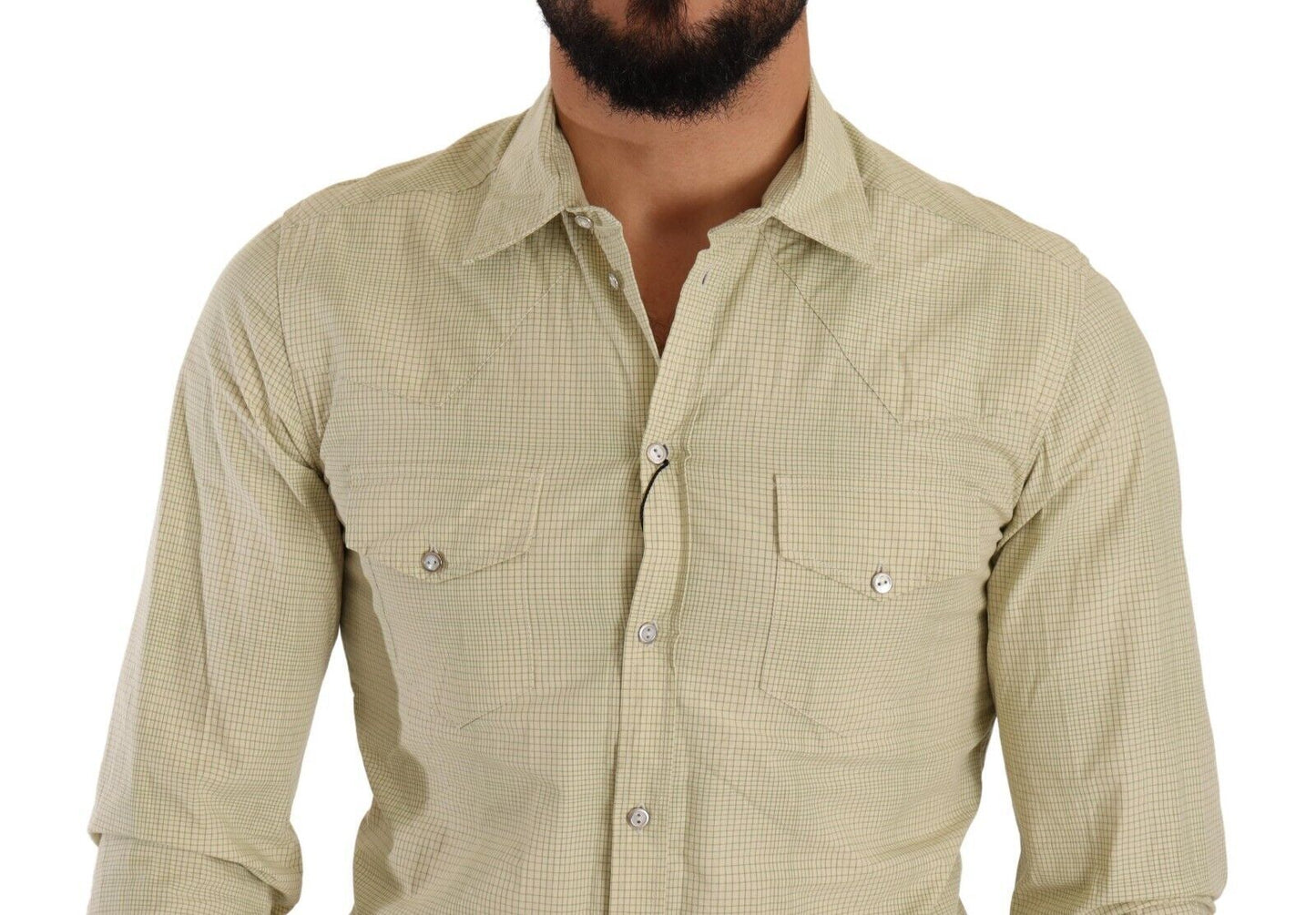 Camisa elegante de algodón a cuadros Sicilia