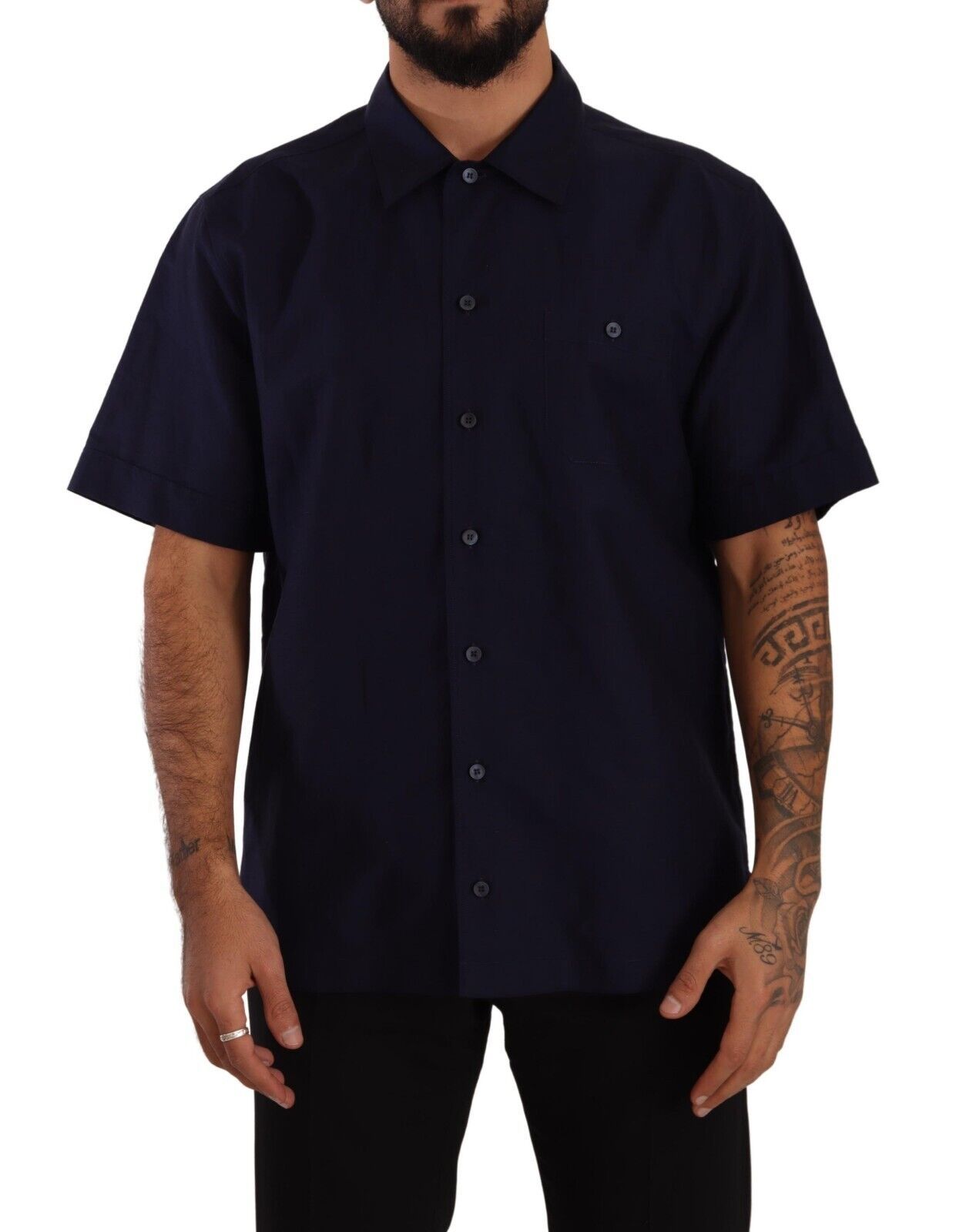 Elegantes marineblaues Button-Down-Freizeithemd