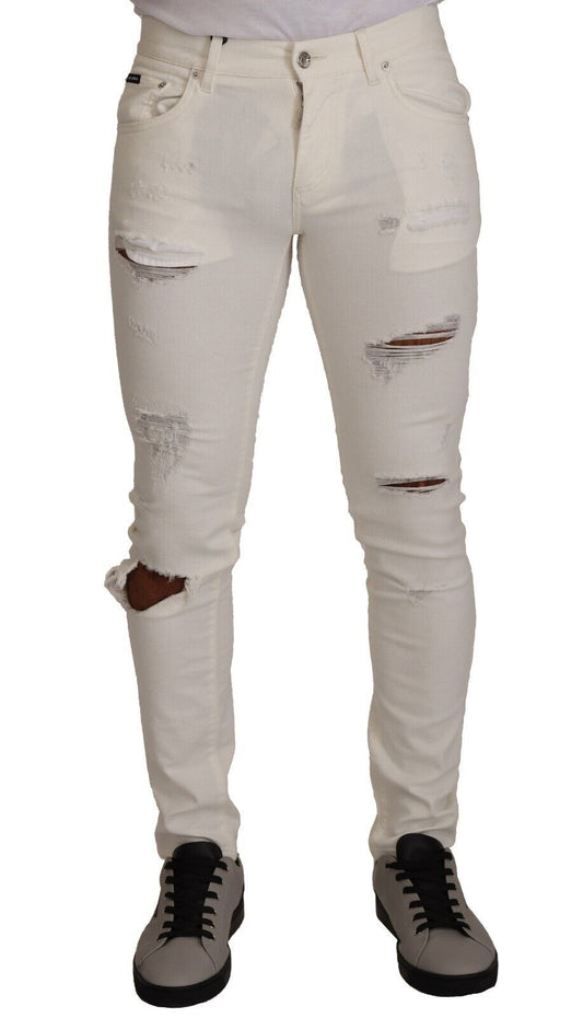 Elegante weiße Skinny-Jeans