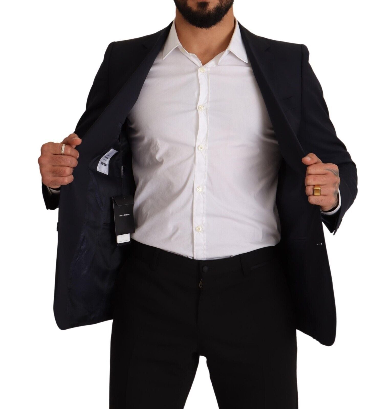 Sleek Navy Martini Slim Fit Wool Blazer