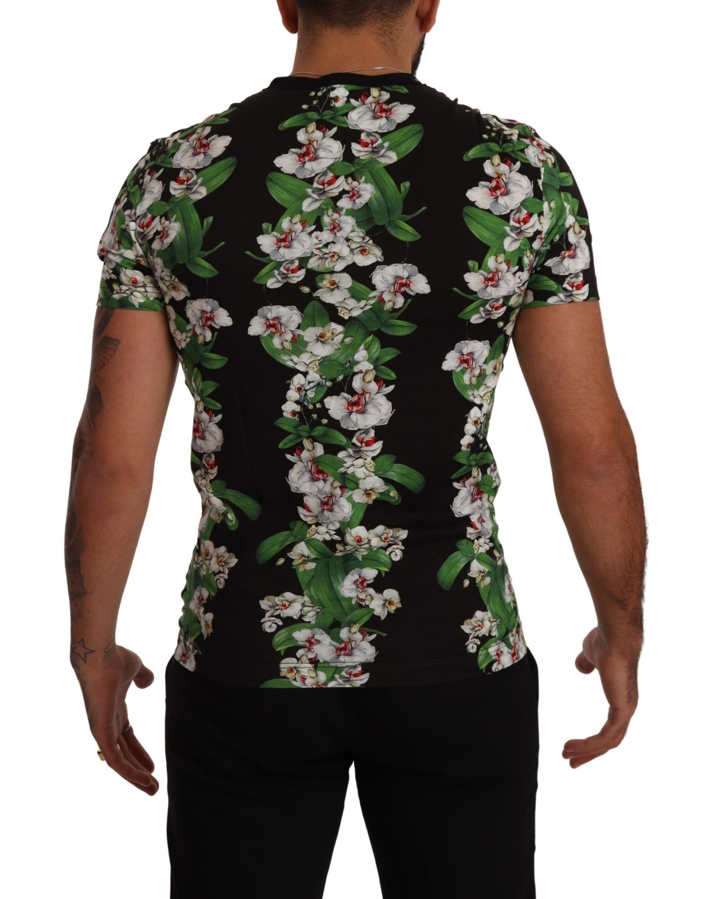 Elegantes florales Rundhals-T-Shirt für Männer