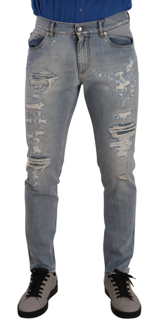 Elegante hellblaue Straight-Denim-Jeans