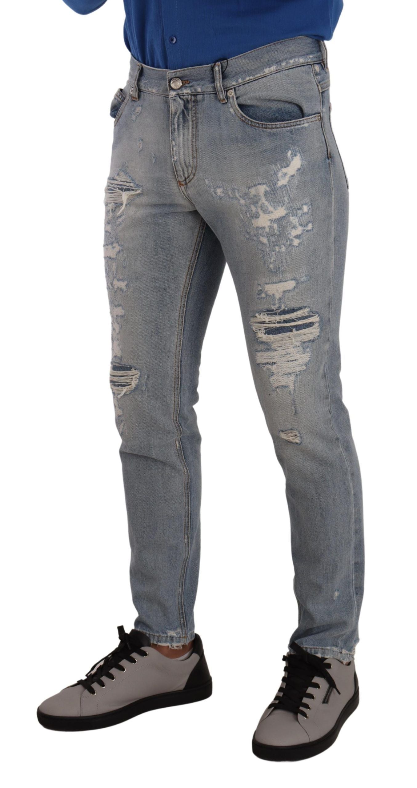 Elegante hellblaue Straight-Denim-Jeans