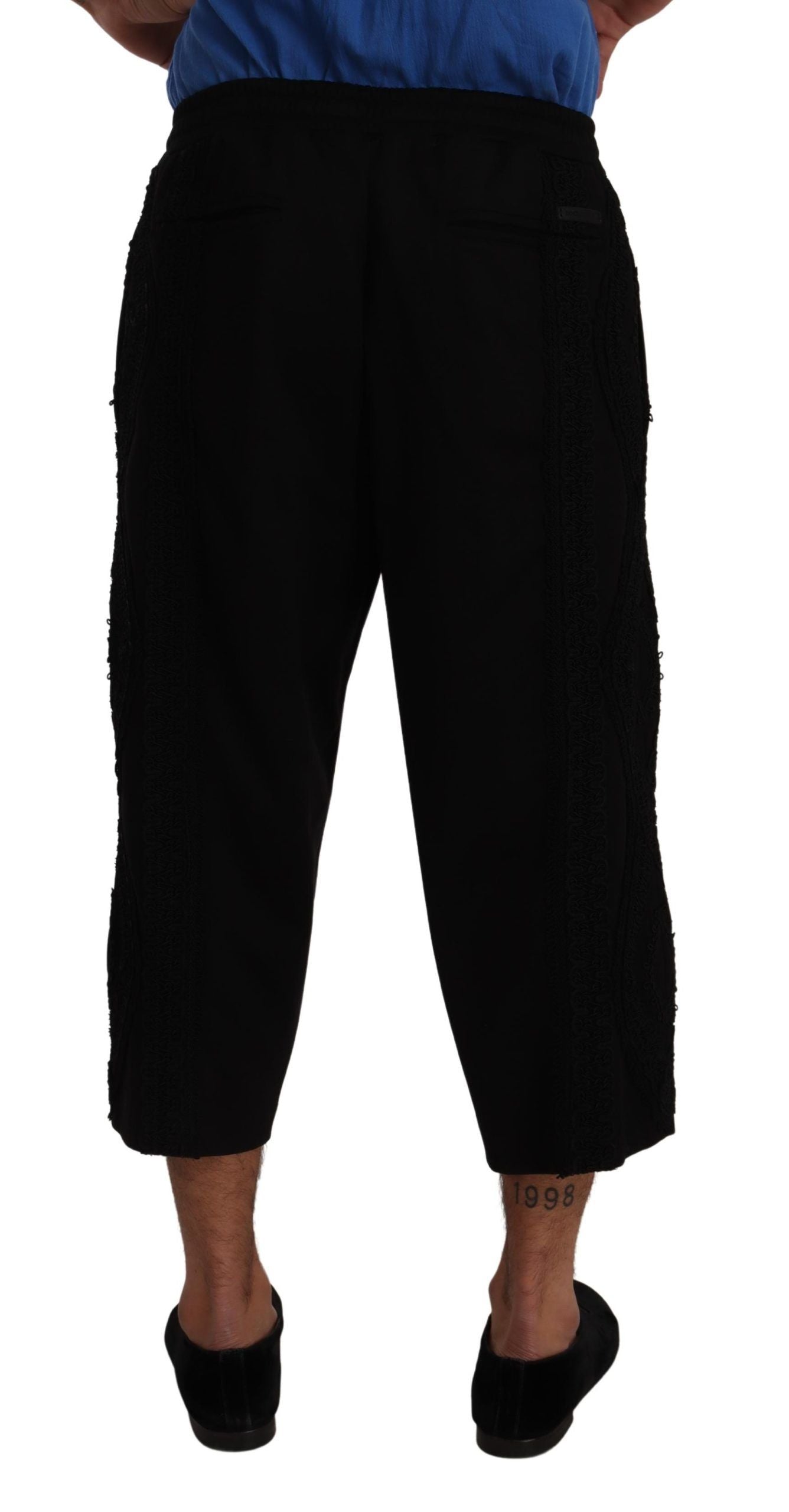 Elegant Black Cropped Torero Pants