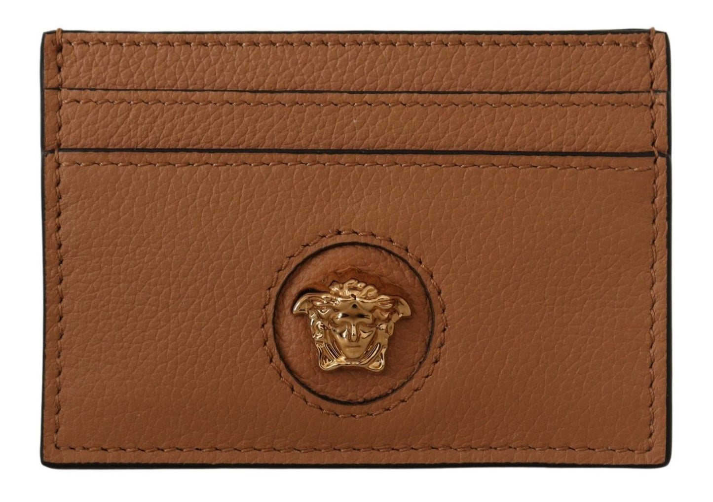 Elegant Medusa Calf Leather Card Holder