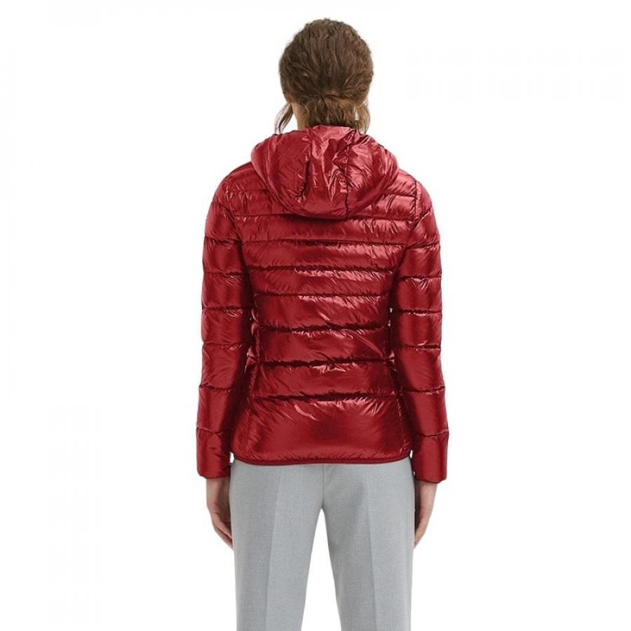 Red Nylon Women Jacket