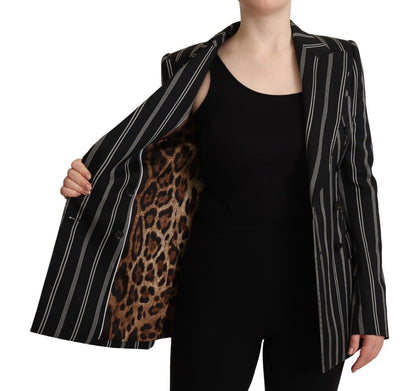 Elegante gestreifte Wollstretchjacke