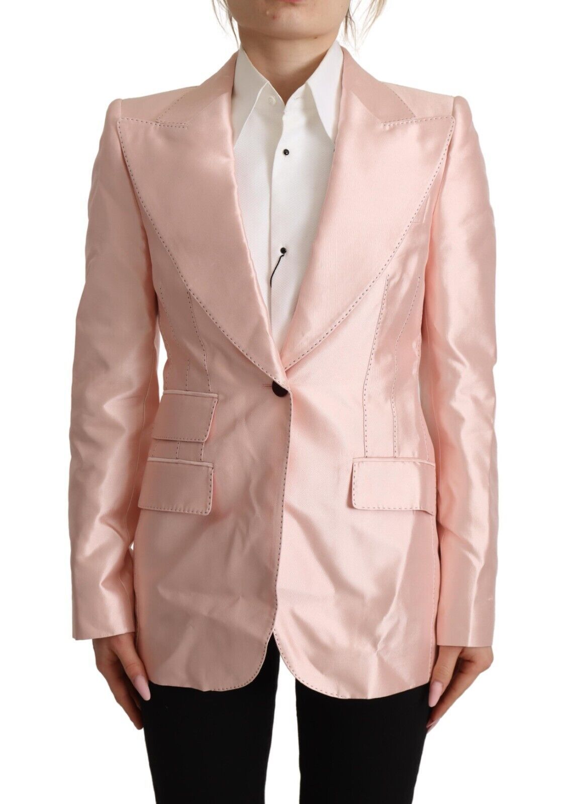 Elegante Blazerjacke aus rosa Seide