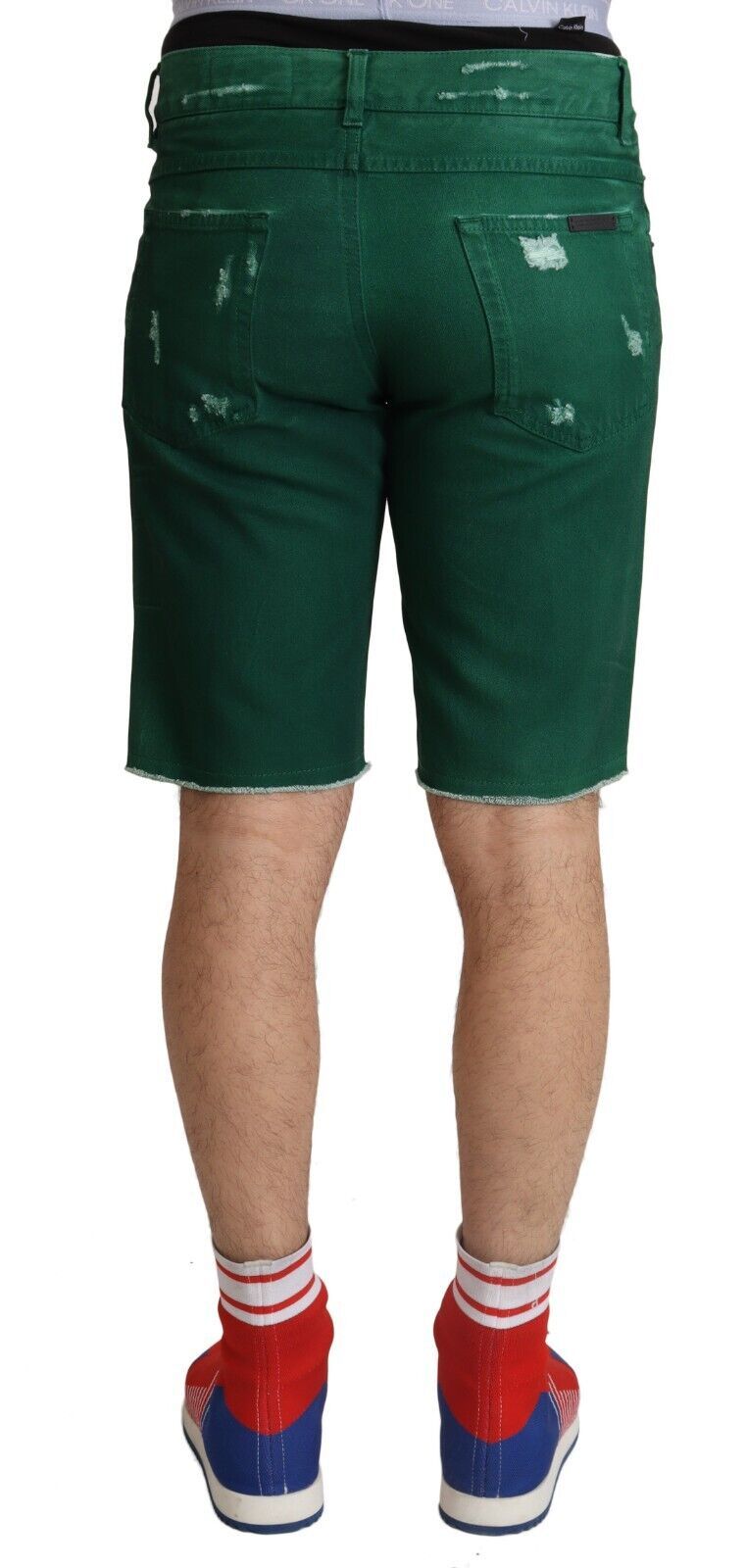 Schicke grüne Denim-Bermudashorts