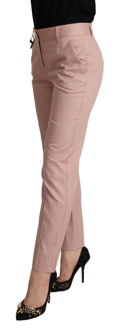 Pantalones elegantes de color rosa con corte cónico para un estilo sofisticado