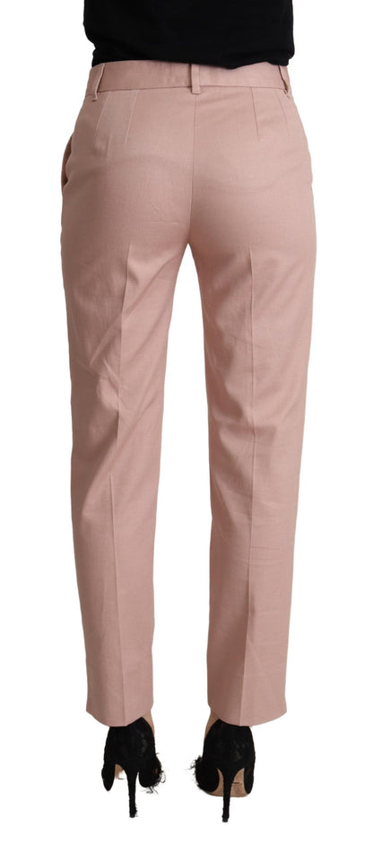 Pantalones elegantes de color rosa con corte cónico para un estilo sofisticado