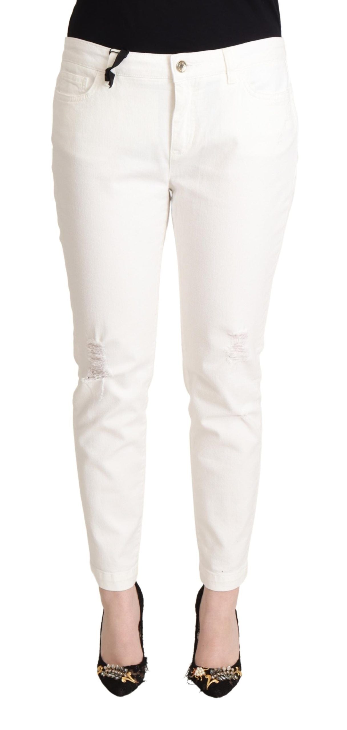 Elegante weiße Skinny-Jeans