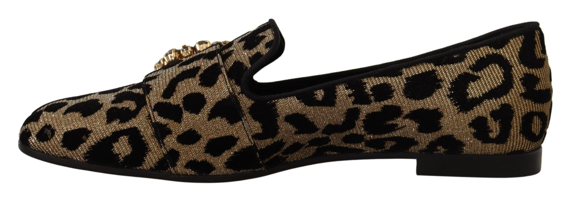 Elegante Loafer mit Leopardenmuster und Kristallsteinen