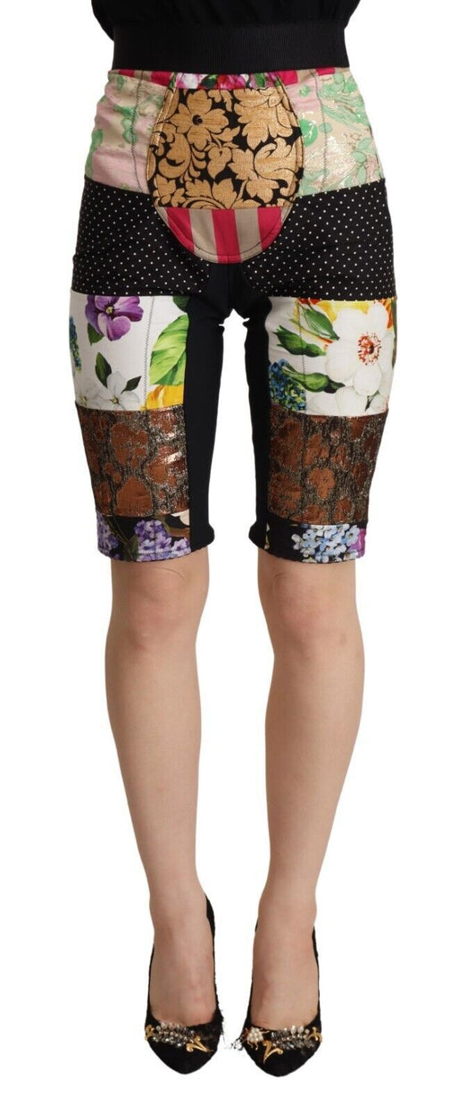 Elegantes pantalones cortos con estampado floral en tonos morados