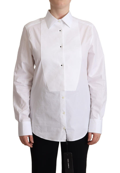 Camisa elegante de popelina blanca