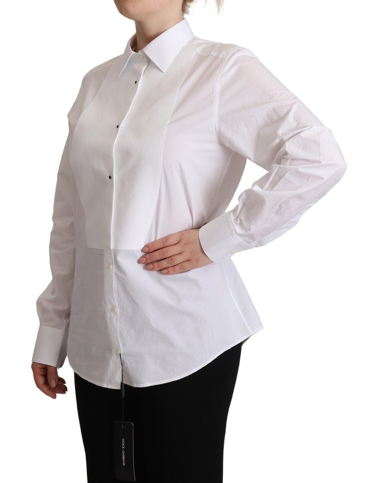 Camisa elegante de popelina blanca