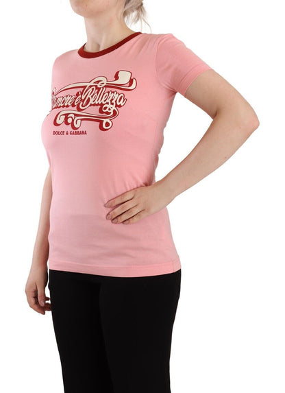 Schickes rosa T-Shirt mit Rundhalsausschnitt und Logo