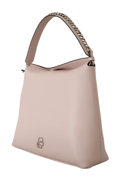 Elegant Mauve Chalk Leather Shoulder Bag