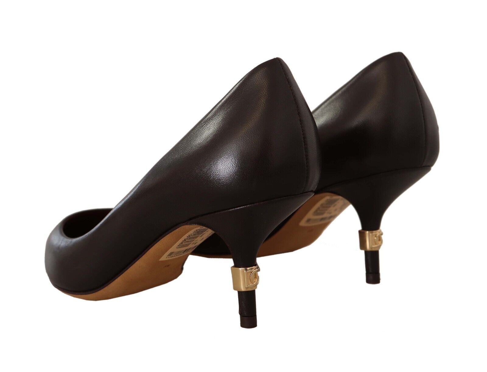 Elegante braune Leder Pumps mit Absatz