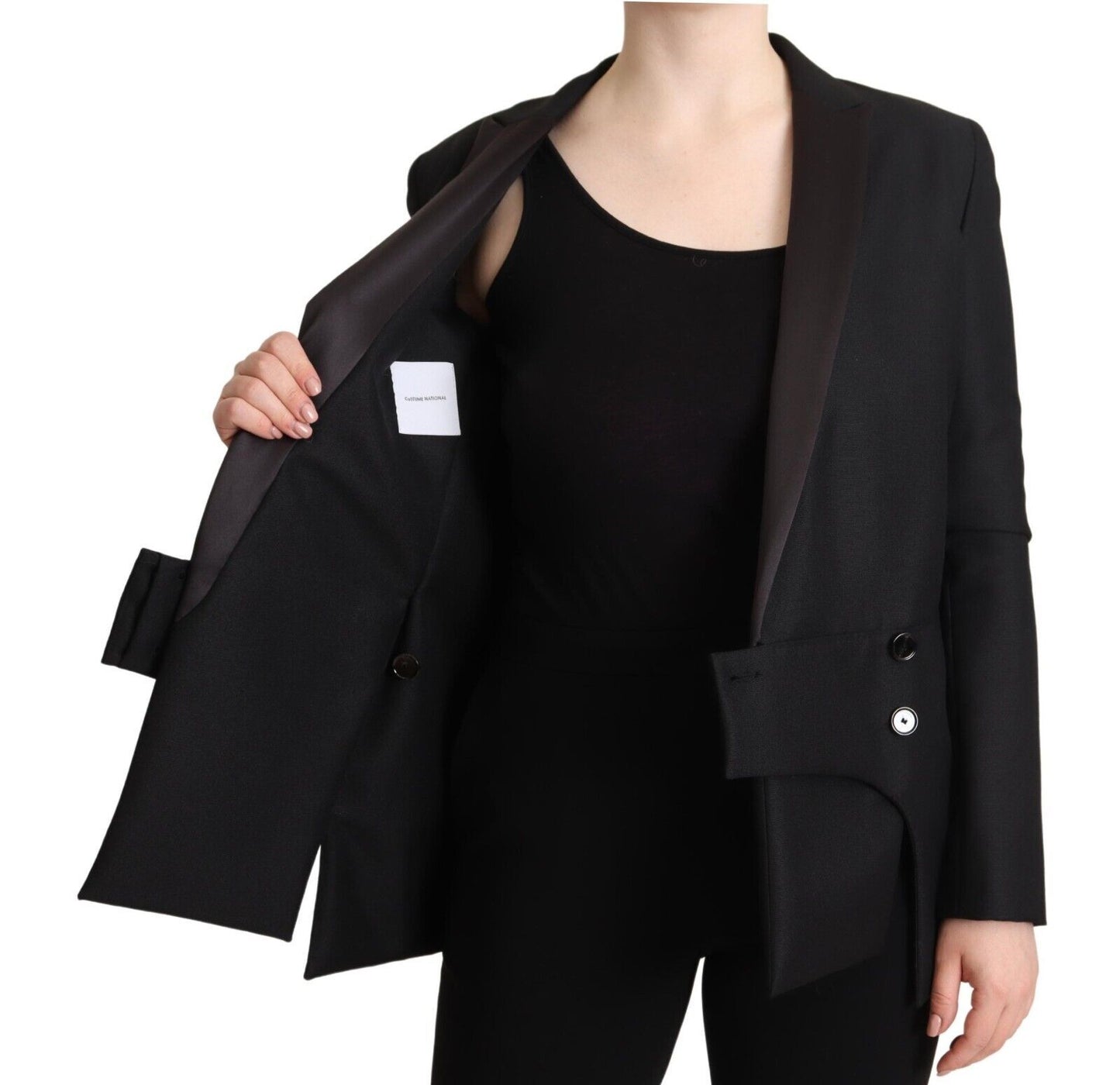 Eleganter schwarzer Zweireiher-Blazer