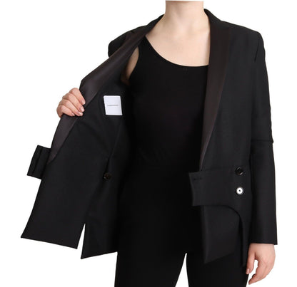 Eleganter schwarzer Zweireiher-Blazer