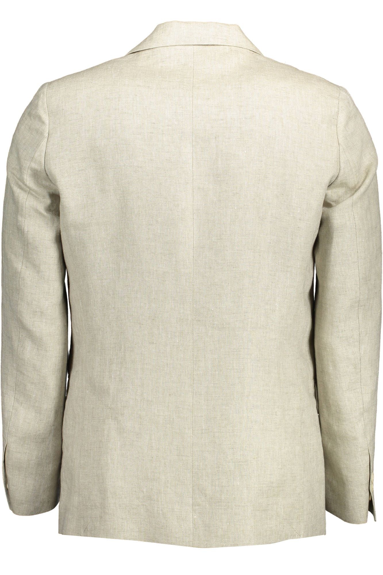 Beige Linen Men Jacket