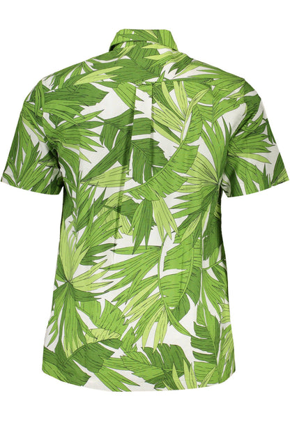 Camisa de algodón verde para hombre