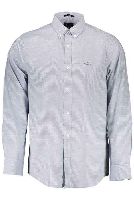 Camisa de algodón azul para hombre