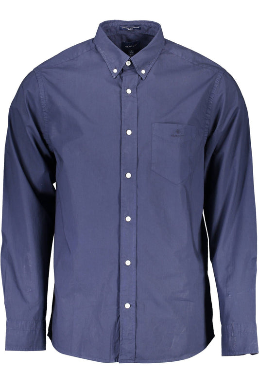 Camisa de algodón azul para hombre