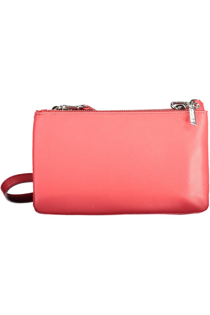 Red Polyester Women Handbag