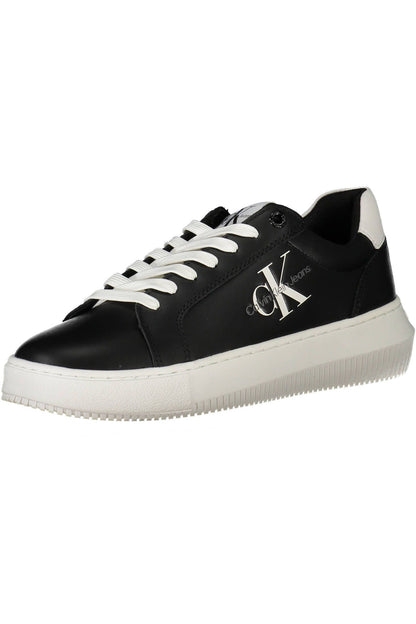 Black Leather Women Sneaker