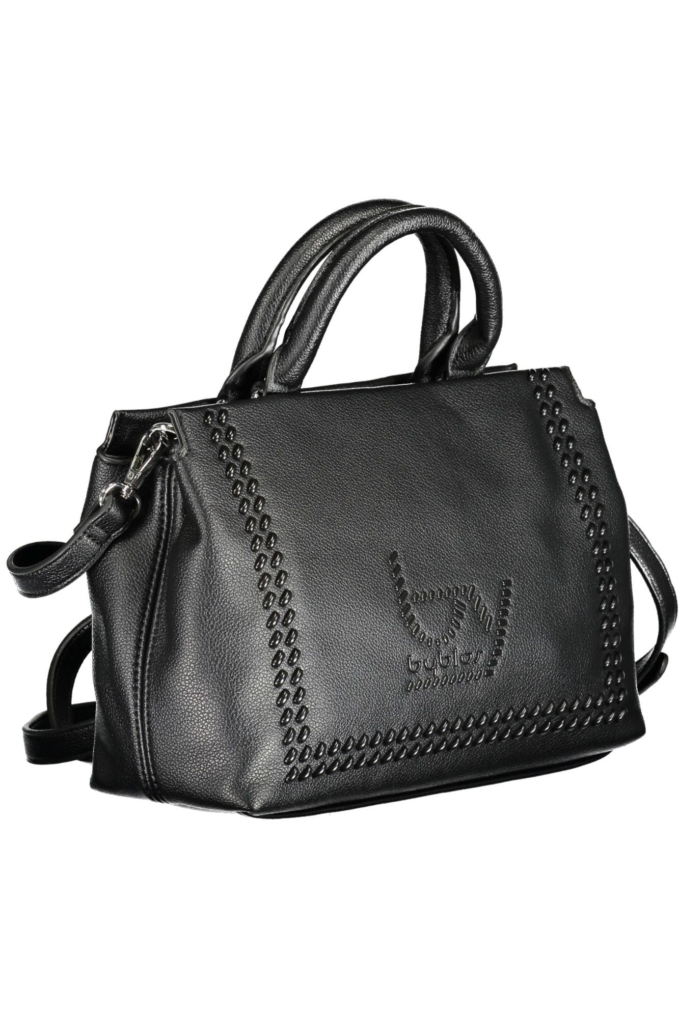 Black Polyethylene Women Handbag