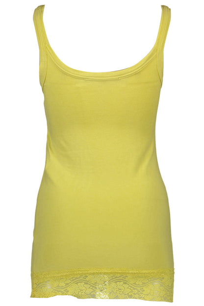 Top de algodón amarillo para mujer