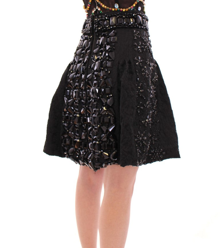 Black Crystal Embellished Masterpiece Skirt