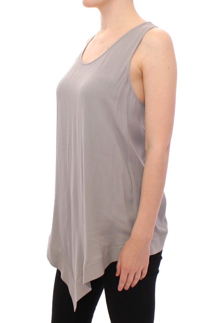 Elegant Gray Viscose Top – Timeless Style