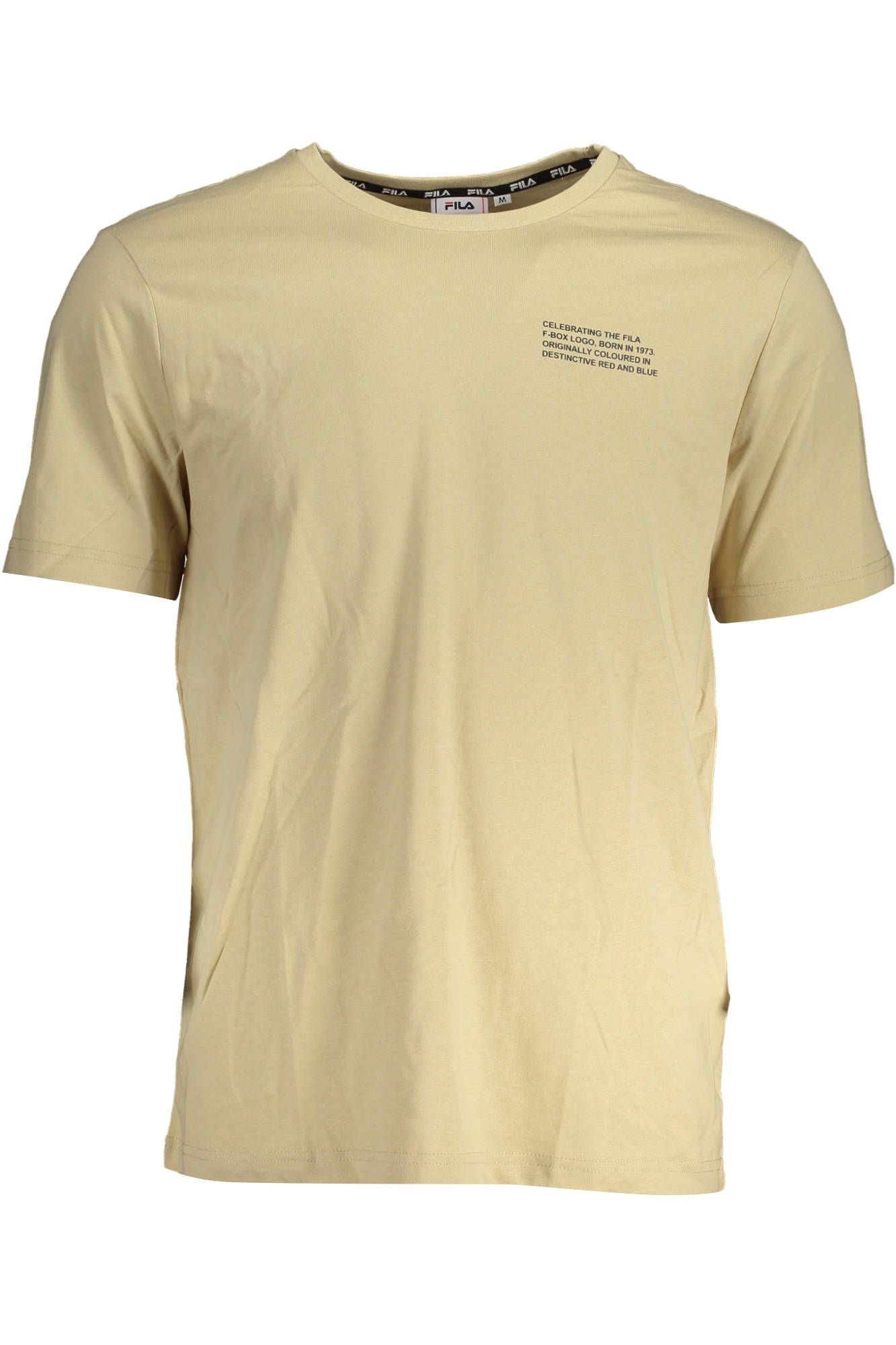 Camiseta de algodón beige para hombre