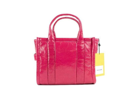 Die Shiny Crinkle Mini Tote Magenta Leder Crossbody Handtasche