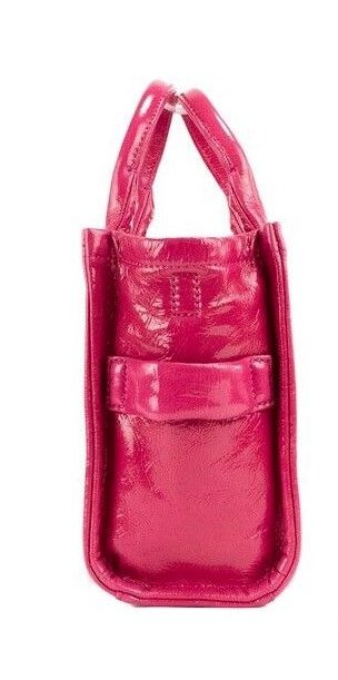 Die Shiny Crinkle Mini Tote Magenta Leder Crossbody Handtasche