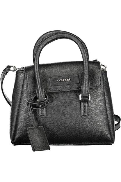 Black Polyester Women Handbag