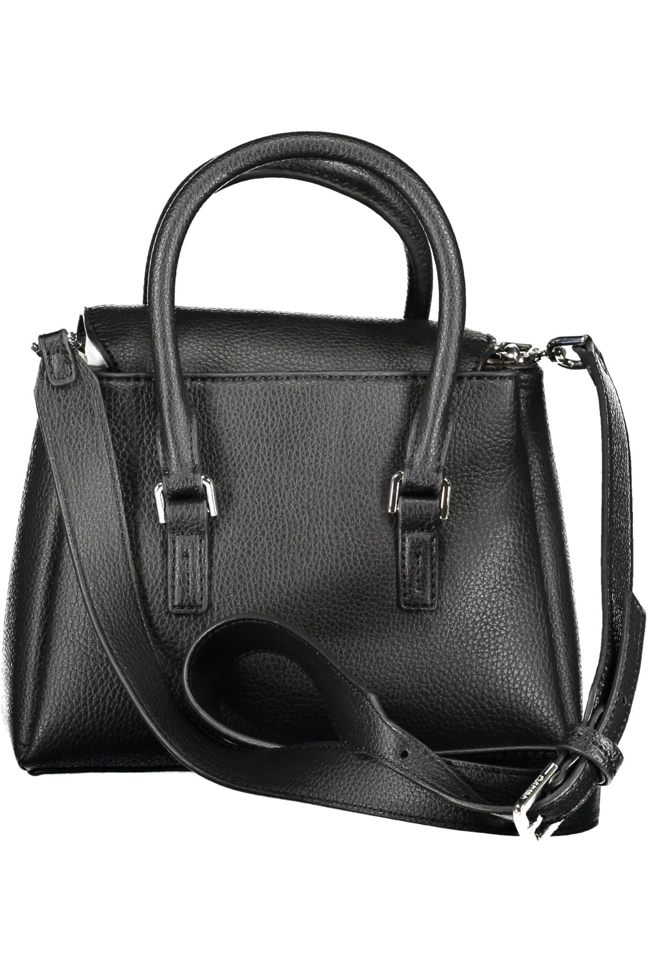 Black Polyester Women Handbag