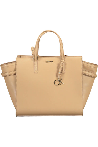 Beige Polyester Damen Handtasche